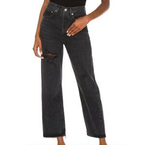 NWT Agolde 90s Crop in Shutter Size 28 Distressed Cotton Button Fly Frayed Hem